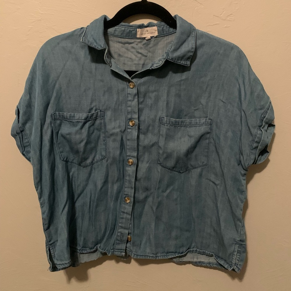 Thread & Supply cropped denim top